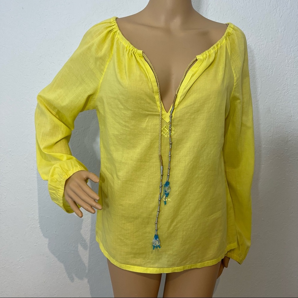 Tory Burch Yellow Boho Tunic Top